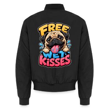 Mops - Unisex Bomberjacke - Schwarz - Hinten - AI Model Male 185 light (185cm)