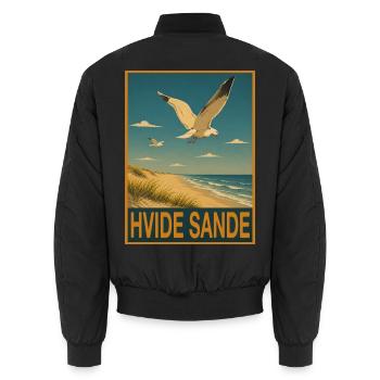 Hvide Sande - Unisex Bomberjacke - Schwarz - Hinten - AI Model Male 185 light (185cm)