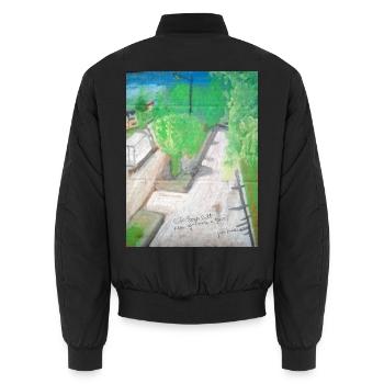 Sorrecalt-Gasse - Unisex Bomberjacke - Schwarz - Hinten - AI Model Male 185 light (185cm)