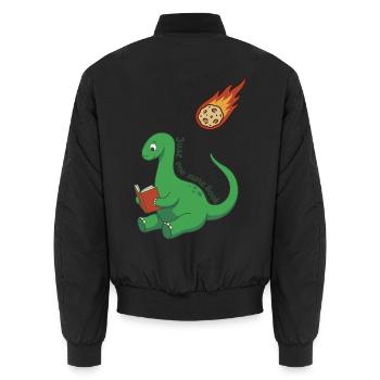 Nur noch ein Buch Dinosaurier - Unisex Bomberjacke - Schwarz - Hinten - AI Model Male 185 light (185cm)