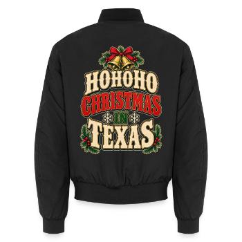 HoHoHo Weihnachten in Texas - Unisex Bomberjacke - Schwarz - Hinten - AI Model Male 185 light (185cm)