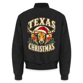 Texas Christmas Longhorn Santa - Unisex Bomberjacke - Schwarz - Hinten - AI Model Male 185 light (185cm)