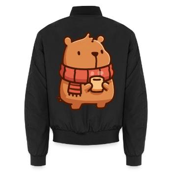 Kapybara-kleines Nagetier - Unisex Bomberjacke - Schwarz - Hinten - AI Model Male 185 light (185cm)