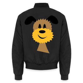 dog - Unisex Bomber Jacket - black - Back - AI Model Male 185 light (185cm)