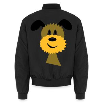 hund - Unisex Bomberjacke - Schwarz - Hinten - AI Model Male 185 light (185cm)