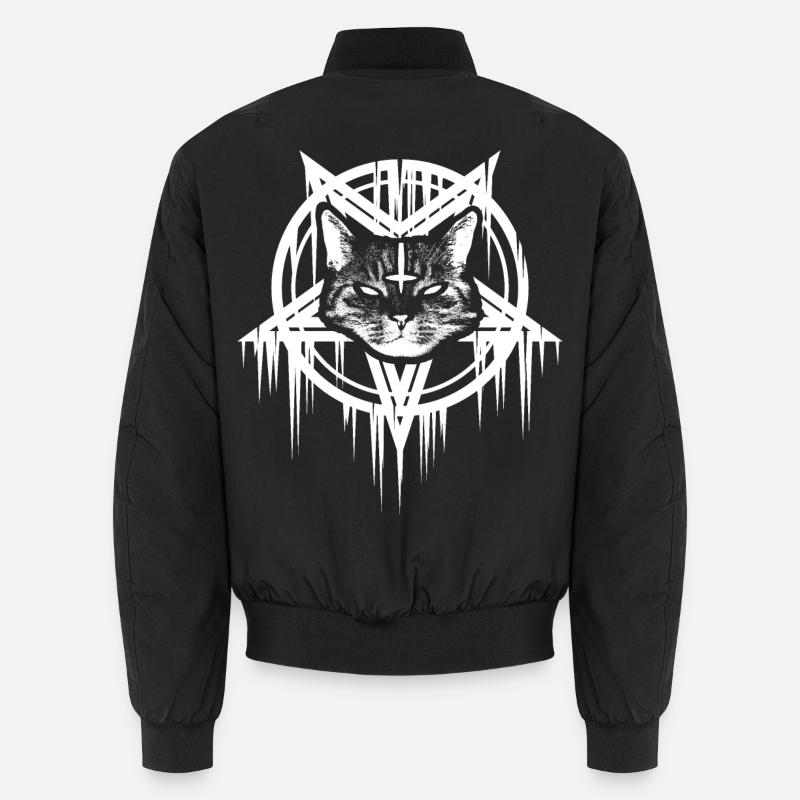 Satanic Cat in Pentagram Unisex Bomber Jacket