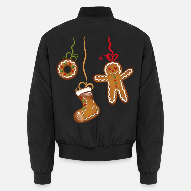 Weihnachtsplätzchen, Weihnachten, Lebkuchenmann. Unisex Bomberjacke
