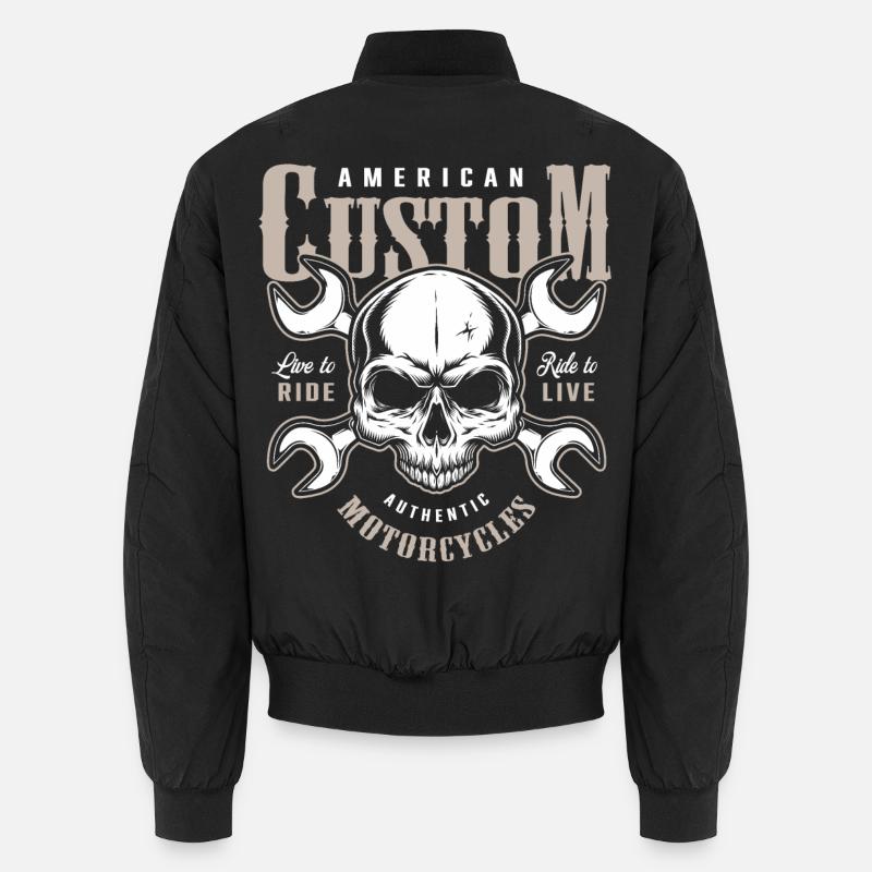 Custom Motorräder Biker - Unisex Bomberjacke - Schwarz