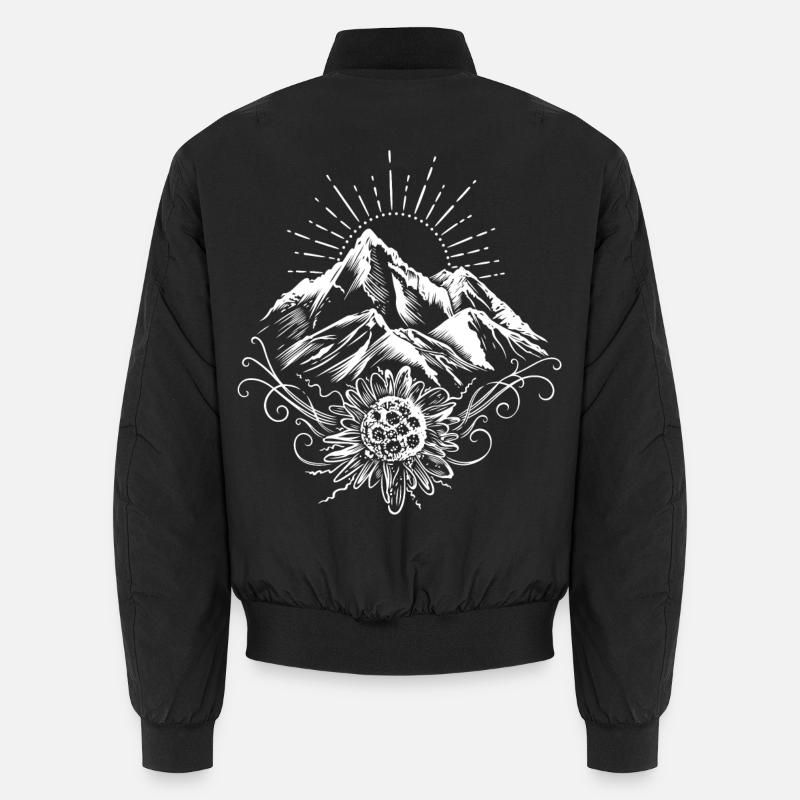 Hiking Mountains Edelweiss Unisex Bomber Jacket