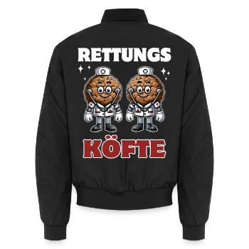 Rettungsköfte Einsatzkräfte Lustiges Design - Unisex Bomberjacke - Schwarz - Hinten - AI Model Male 185 light (185cm)