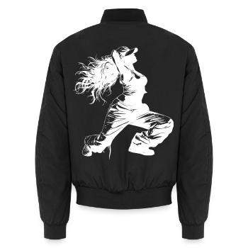 Breakdancer Drawing - Unisex Bomber Jacket - black - Back - AI Model Male 185 light (185cm)