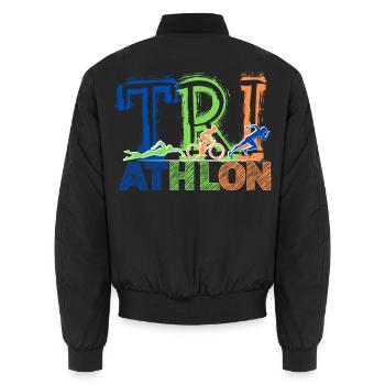 TRIATHLON - Next Level - Unisex Bomberjacke - Schwarz - Hinten - AI Model Male 185 light (185cm)