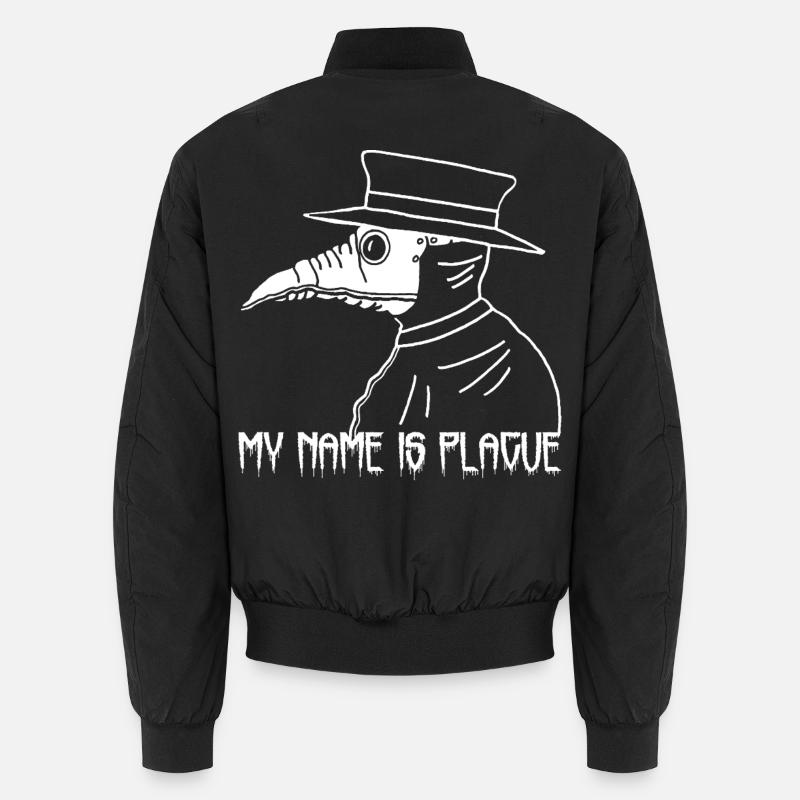 Plague Doctor (White) - Unisex Bomber Jacket - black