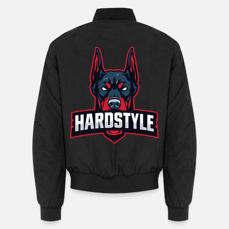 Dobermankopf – HARDSTYLE - Unisex Bomberjacke - Schwarz