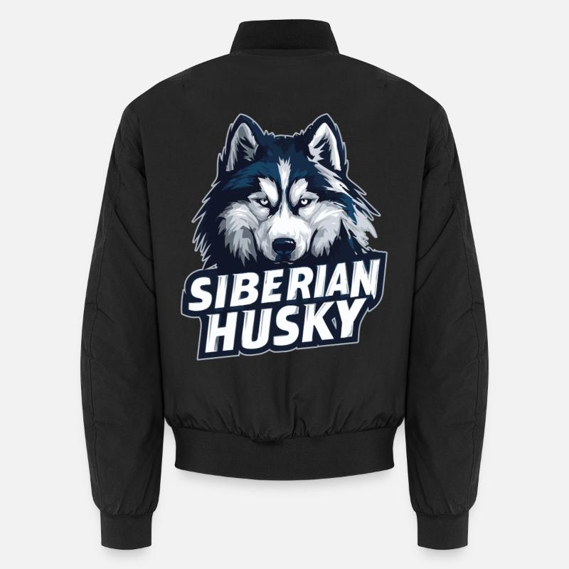 Siberian Husky Kopf Illustration Unisex Bomberjacke