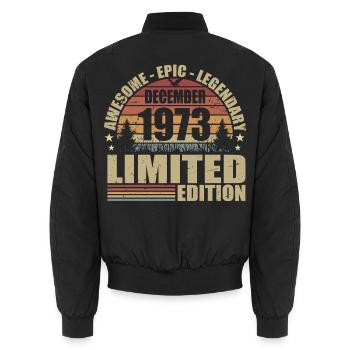 Décembre 1983 - Édition Limitée Décembre 1983 - Bomber unisexe - noir - Dos - AI Model Male 185 light (185cm)