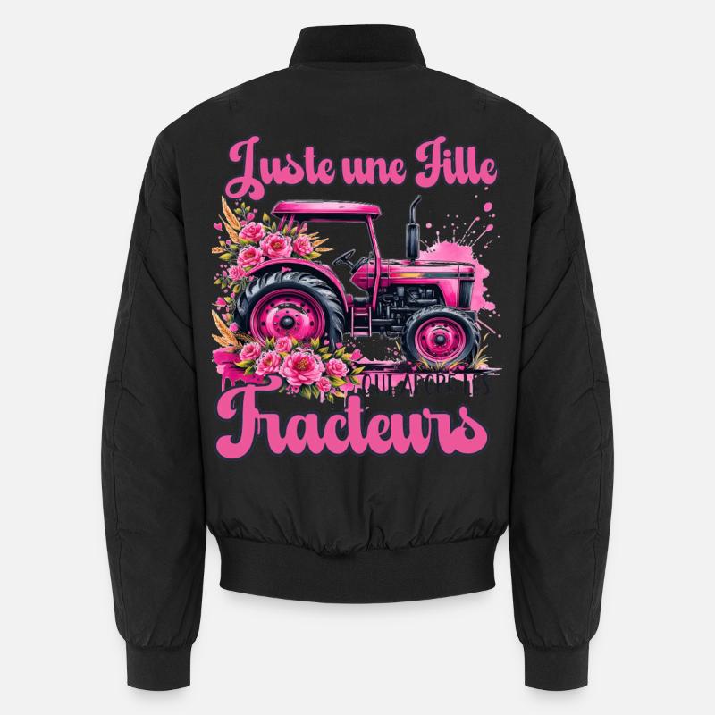 Nur ein Mädchen, das Traktorenhumor liebt Unisex Bomberjacke