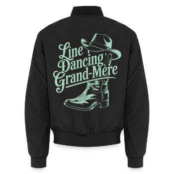 Line Dancing Oma - Unisex Bomberjacke - Schwarz - Hinten - AI Model Male 185 light (185cm)