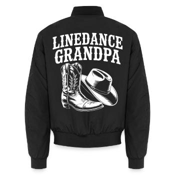 Line Dance Grandpa Boots - Unisex Bomber Jacket - black - Back - AI Model Male 185 light (185cm)