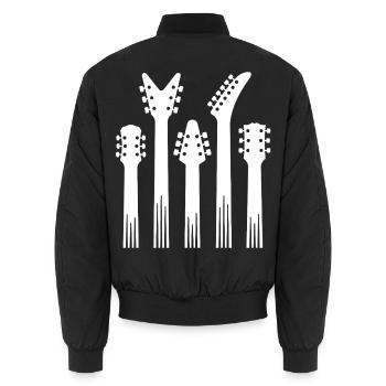 Silhouettes de tête de guitare - Bomber unisexe - noir - Dos - AI Model Male 185 light (185cm)