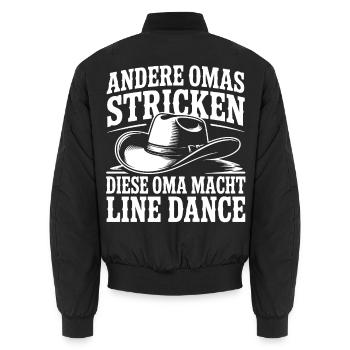 Oma tanzt Line Dance - Unisex Bomberjacke - Schwarz - Hinten - AI Model Male 185 light (185cm)