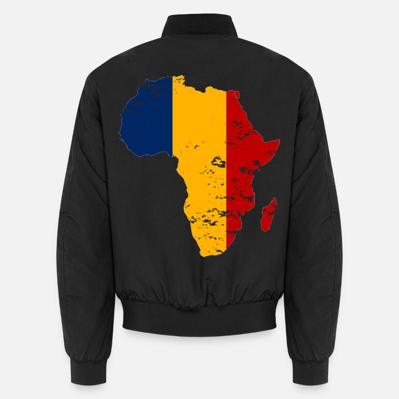 Tschad_Flagge_Afrika_used - Unisex Bomber Jacket - black
