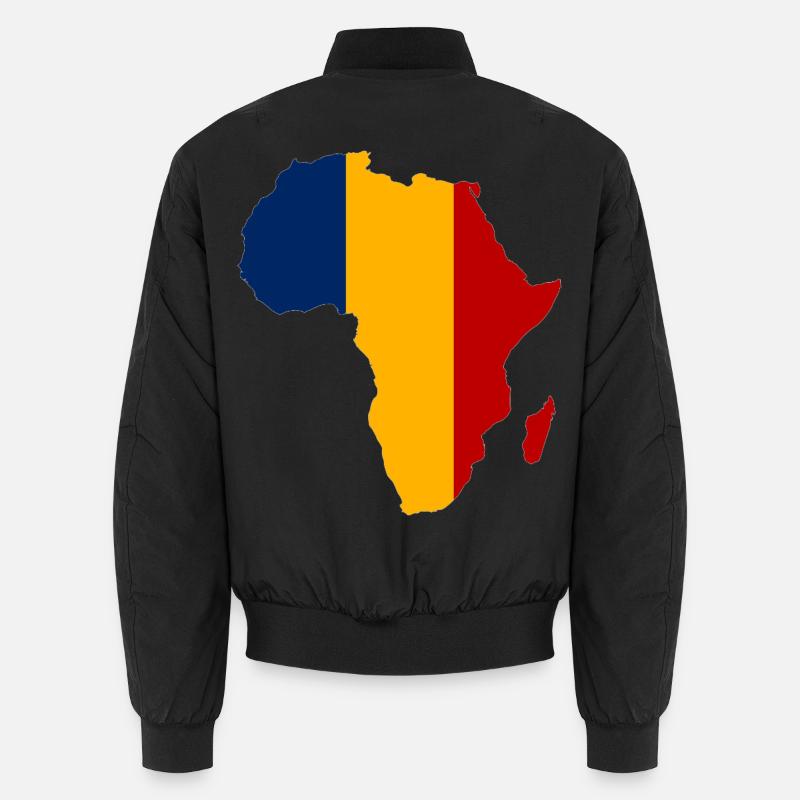 Tschad_Flagge_Afrika - Unisex Bomber Jacket - black