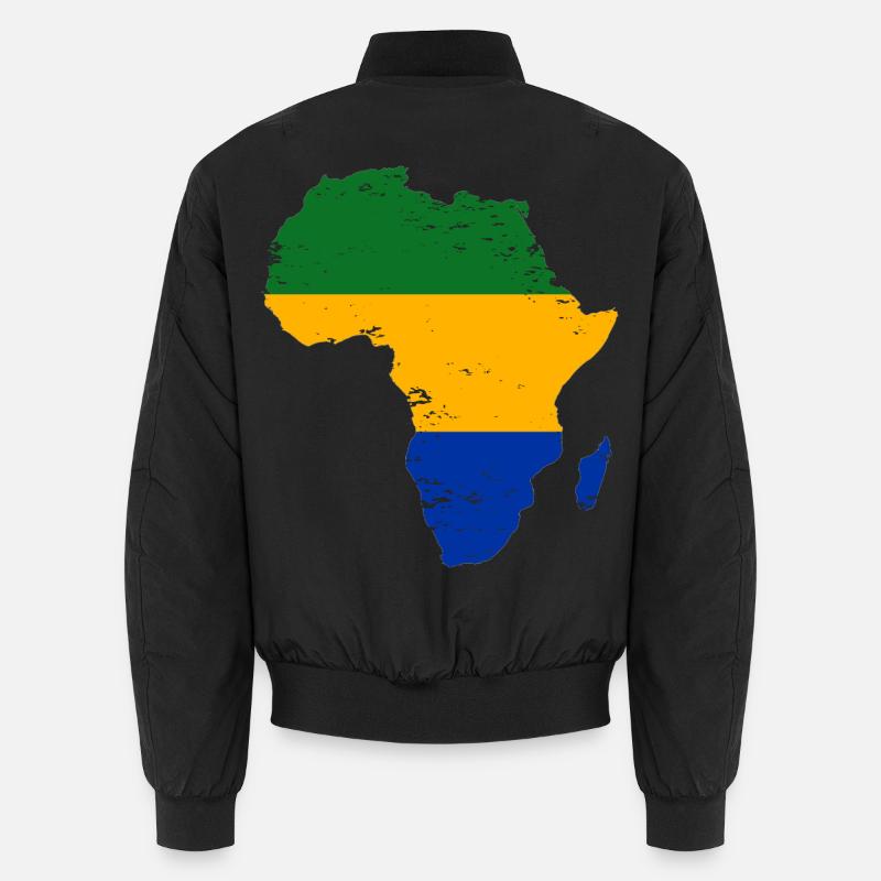 Gabon_Flagge_Afrika_used - Unisex Bomberjacke - Schwarz