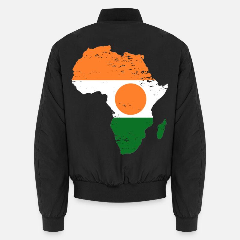 Niger_Flagge_Afrika_used - Unisex Bomber Jacket - black