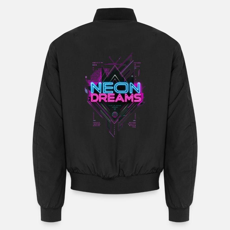 Neon Dreams - Haut Cyberpunk Retrowave Style Bomber unisexe