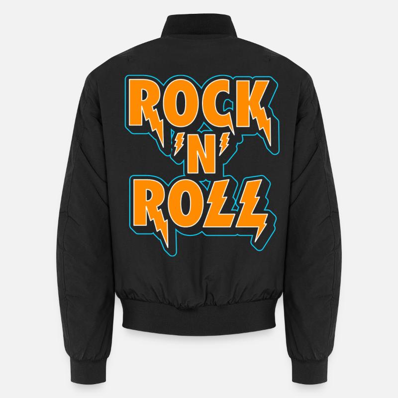 Rock 'n' Roll typografisches 3D-Logo Unisex Bomberjacke