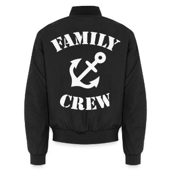 Équipage familial (Ancre / Équipage du navire / Blanc) - Bomber unisexe - noir - Dos - AI Model Male 185 light (185cm)