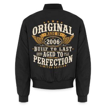Original 2006 Vintage Vintage Cadeau d’anniversaire - Bomber unisexe - noir - Dos - AI Model Male 185 light (185cm)