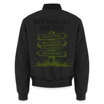 Wegweiser der Wege – Wald und Feld - Unisex Bomberjacke - Schwarz - Hinten - AI Model Male 185 light (185cm)