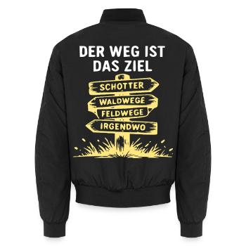 Der Weg ist das Ziel Naturpfad Wegweiser - Unisex Bomberjacke - Schwarz - Hinten - AI Model Male 185 light (185cm)