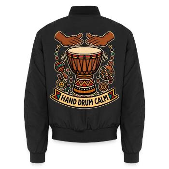 TAMBOUR À MAIN CALME - Bomber unisexe - noir - Dos - AI Model Male 185 light (185cm)