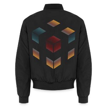 CUBE CROSSING - Unisex Bomberjacke - Schwarz - Hinten - AI Model Male 185 light (185cm)