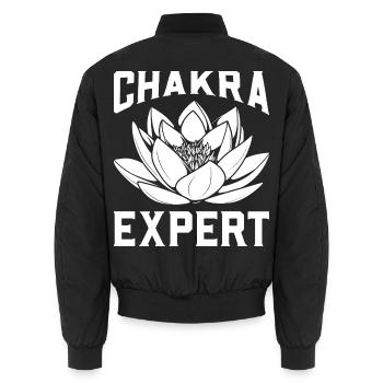 Chakra-Expertin - Unisex Bomberjacke - Schwarz - Hinten - AI Model Male 185 light (185cm)
