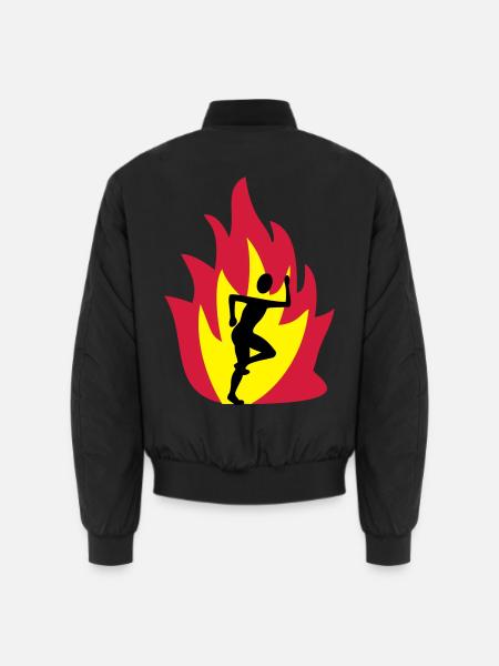 Runner flame - Unisex Bomber Jacket - black