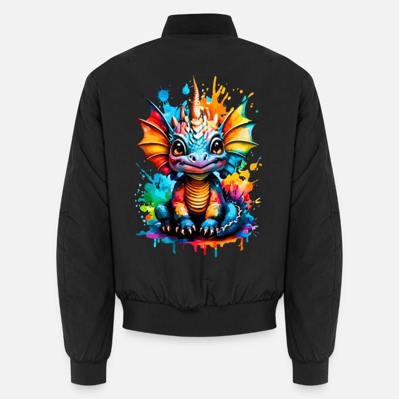 Drache Farbenfroh - Baby Drache - Dragon Head Unisex Bomberjacke