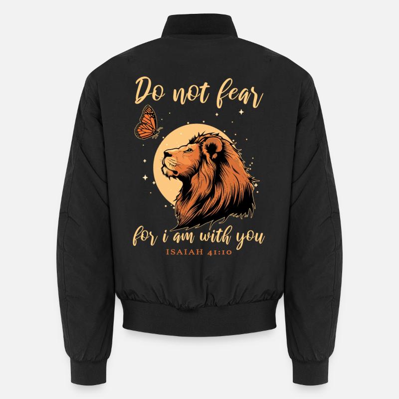 Löwe Schmetterling Bibelvers Christlich - Unisex Bomberjacke - Schwarz