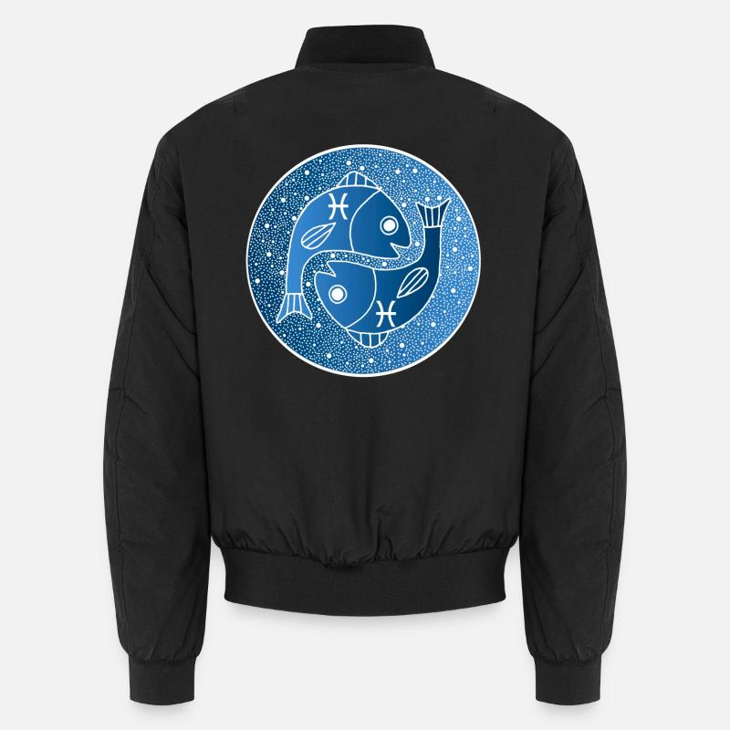 Fische Sternzeichen - Unisex Bomberjacke - Schwarz