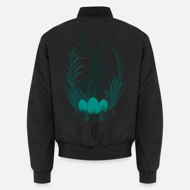 Lapin Ostara avec phases de lune Wicca Design Bomber unisexe