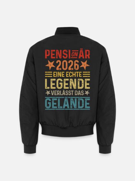 Pensionär 2026 Eine Legende verlässt das Gelände - Unisex Bomberjacke - Schwarz