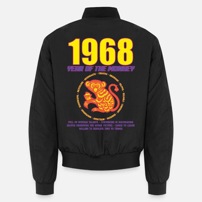 1968_MONKEY_fluor - Unisex Bomber Jacket - black
