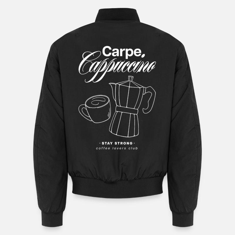 Carpe Cappuccino Design - Unisex Bomber Jacket - black