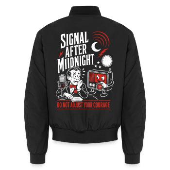 Signal After Midnight Radio Horror - Unisex Bomber Jacket - black - Back - AI Model Male 185 light (185cm)