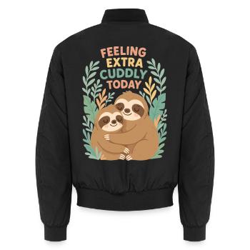 Süße Faultiere Kuscheln – Extra Cuddly Design - Unisex Bomberjacke - Schwarz - Hinten - AI Model Male 185 light (185cm)