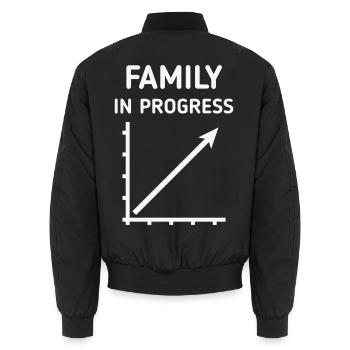 Family In Progress (Schwanger / Eltern / White) - Unisex Bomberjacke - Schwarz - Hinten - AI Model Male 185 light (185cm)