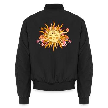 Psychedelische Himmelssonne - Unisex Bomberjacke - Schwarz - Hinten - AI Model Male 185 light (185cm)